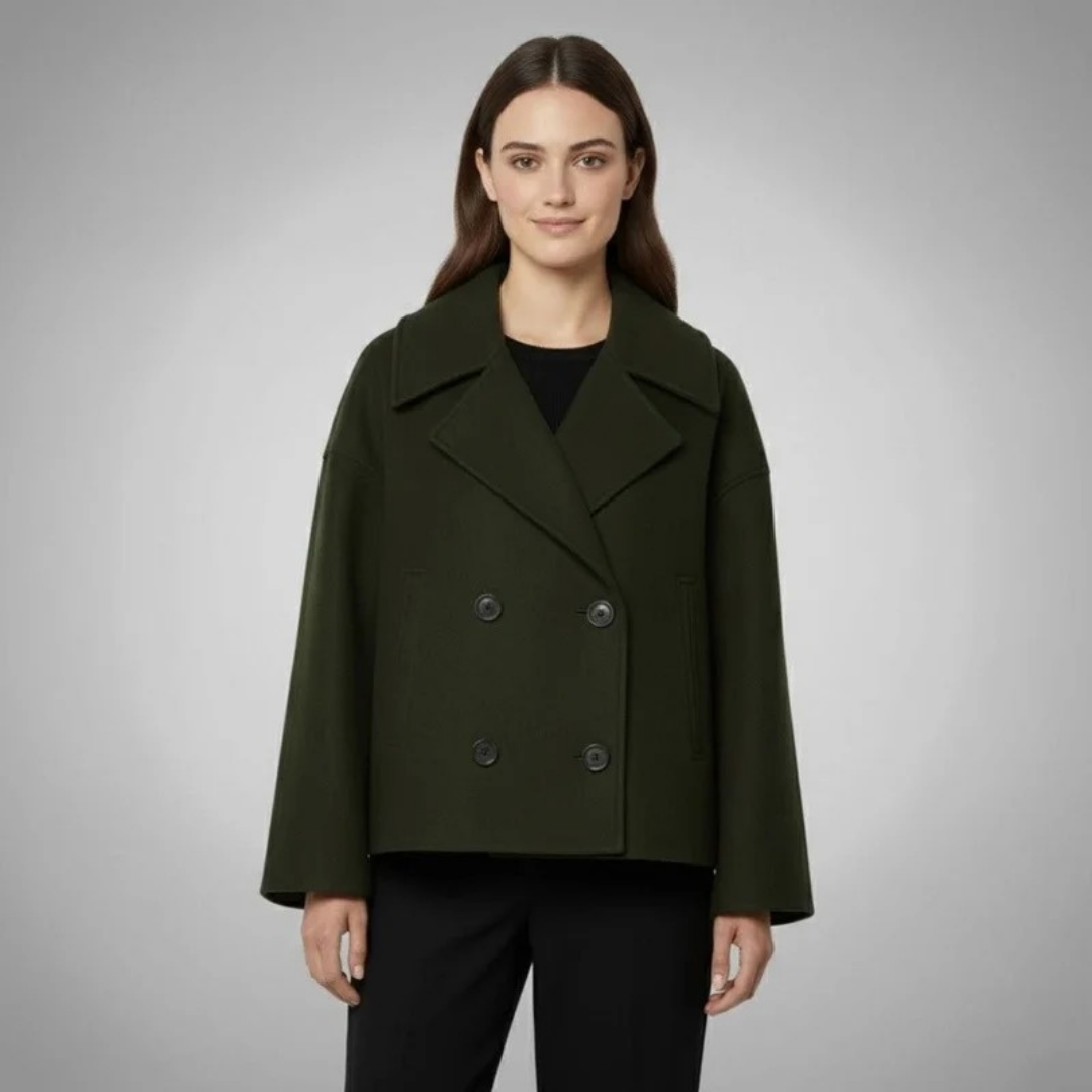 Josephine | Cropped Double-Breasted Peacoat