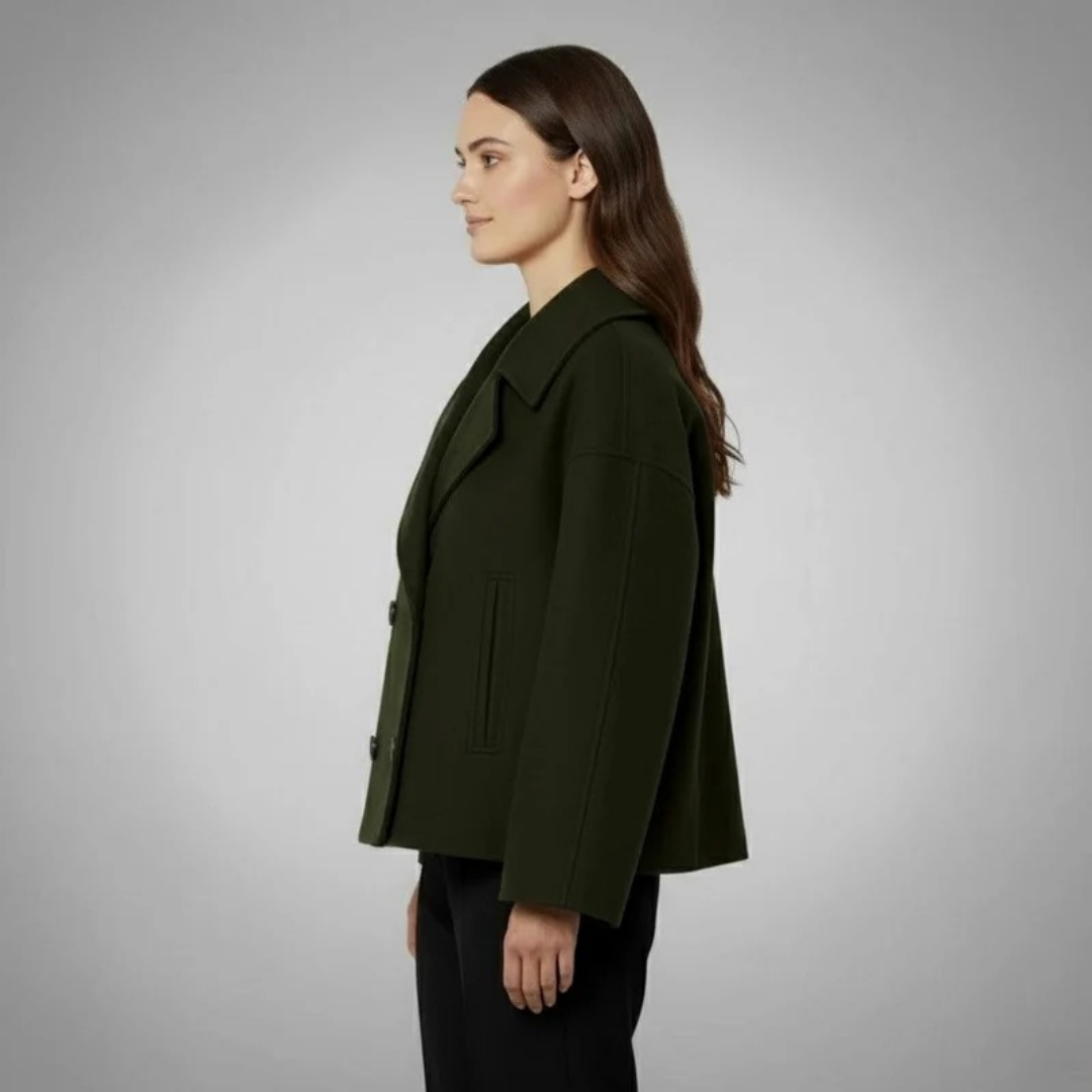 Josephine | Cropped Double-Breasted Peacoat