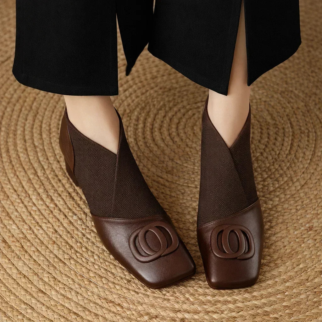 Marceline | Interlocking Buckle Ankle Boots