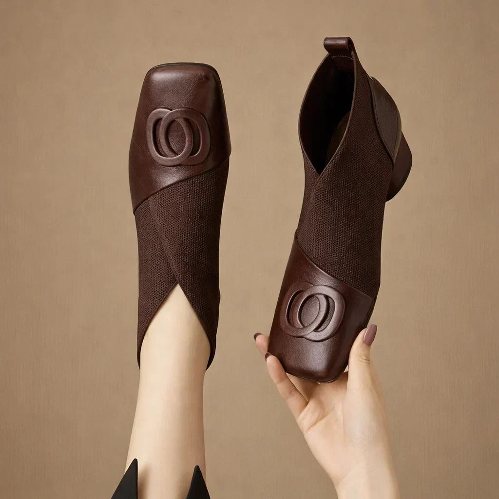 Marceline | Interlocking Buckle Ankle Boots