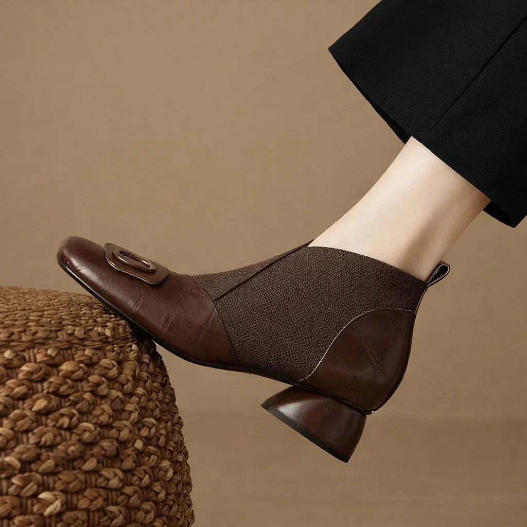 Marceline | Interlocking Buckle Ankle Boots