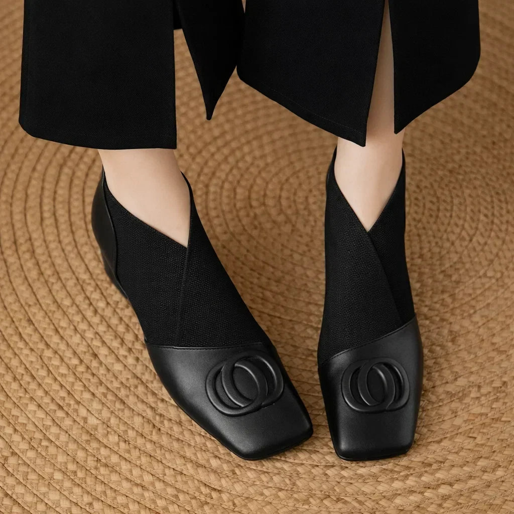 Marceline | Interlocking Buckle Ankle Boots