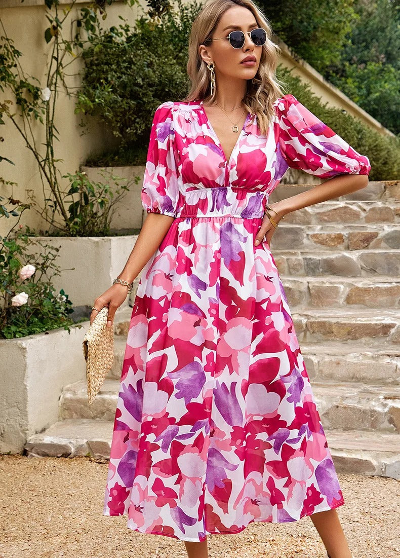 Luna | Abito Midi Chiffon Floreale