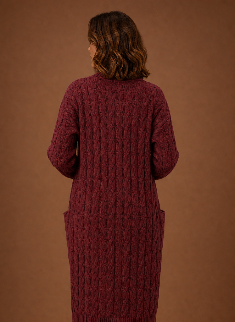 Josephine | Longline Cable Knit Cardigan